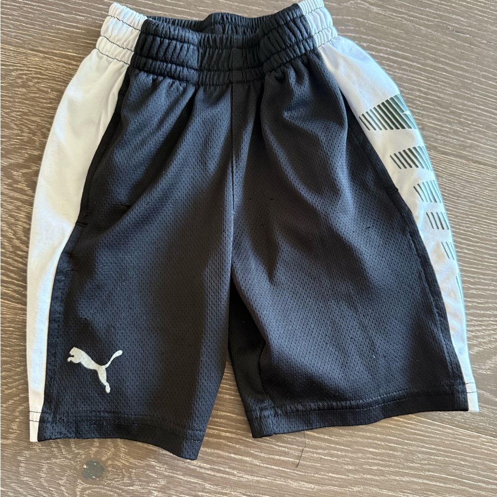 Puma Kids Black and White Mesh Shorts